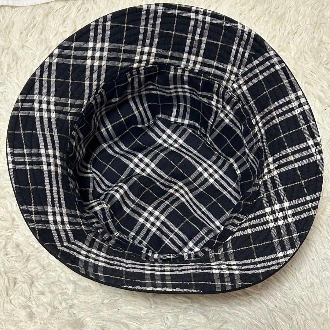 バーバリー　BURBERRY バケットハット　リバーシブル　チェック　黒