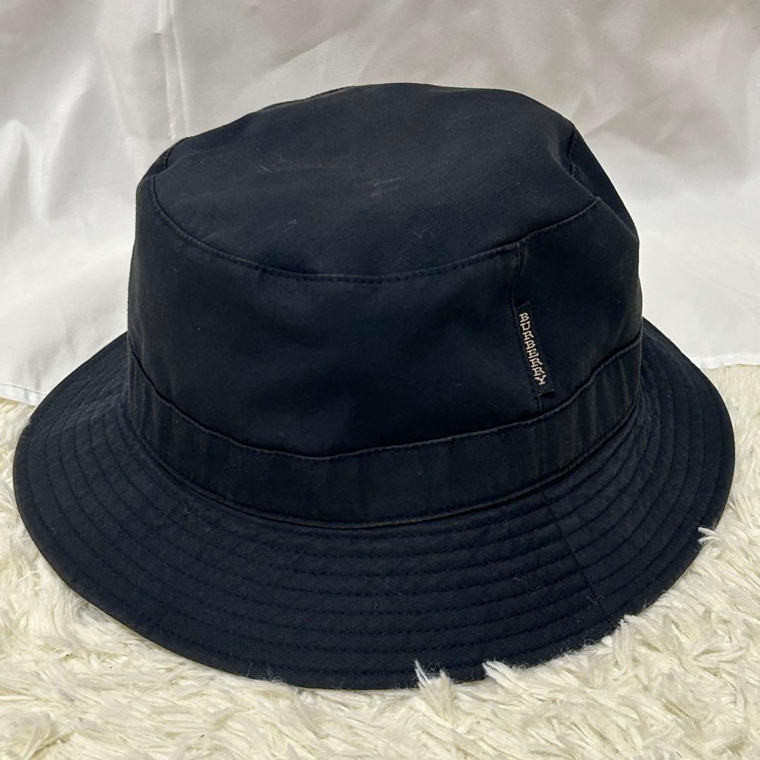 バーバリー　BURBERRY バケットハット　リバーシブル　チェック　黒