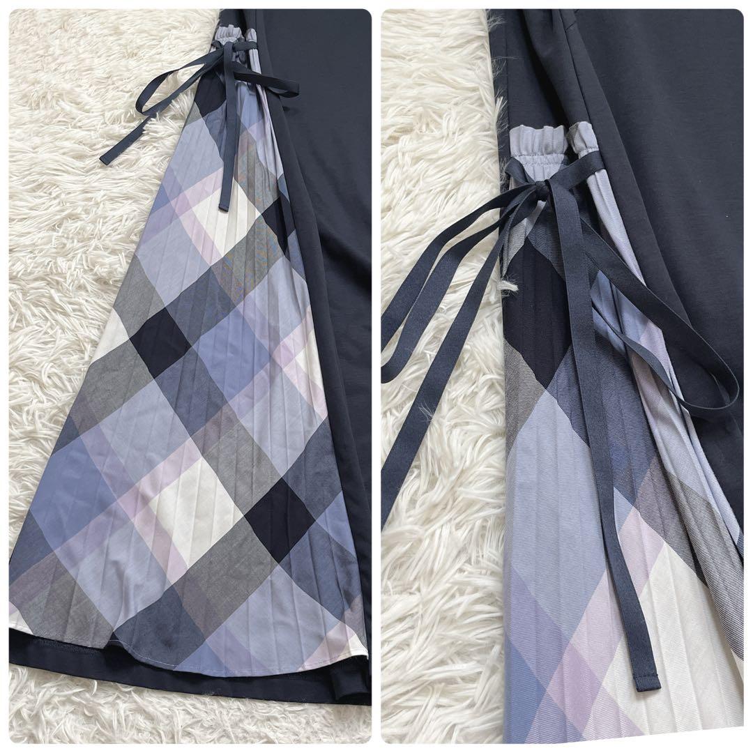 Y*i様 清楚✨ブルーレーベルクレストブリッジ　プリーツワンピース　サイドリボン