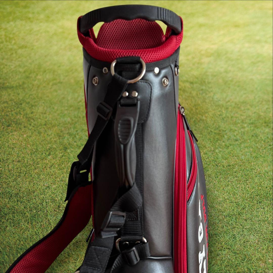 パーリーゲイツ　キャディバッグ　ショルダー式　スタンド式　軽量　黒　赤　レア