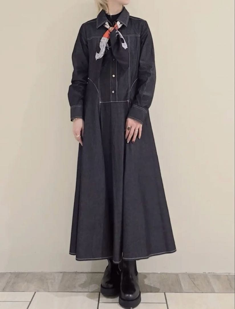 シャツフレアワンピース　GRACE CONTI NENTAL