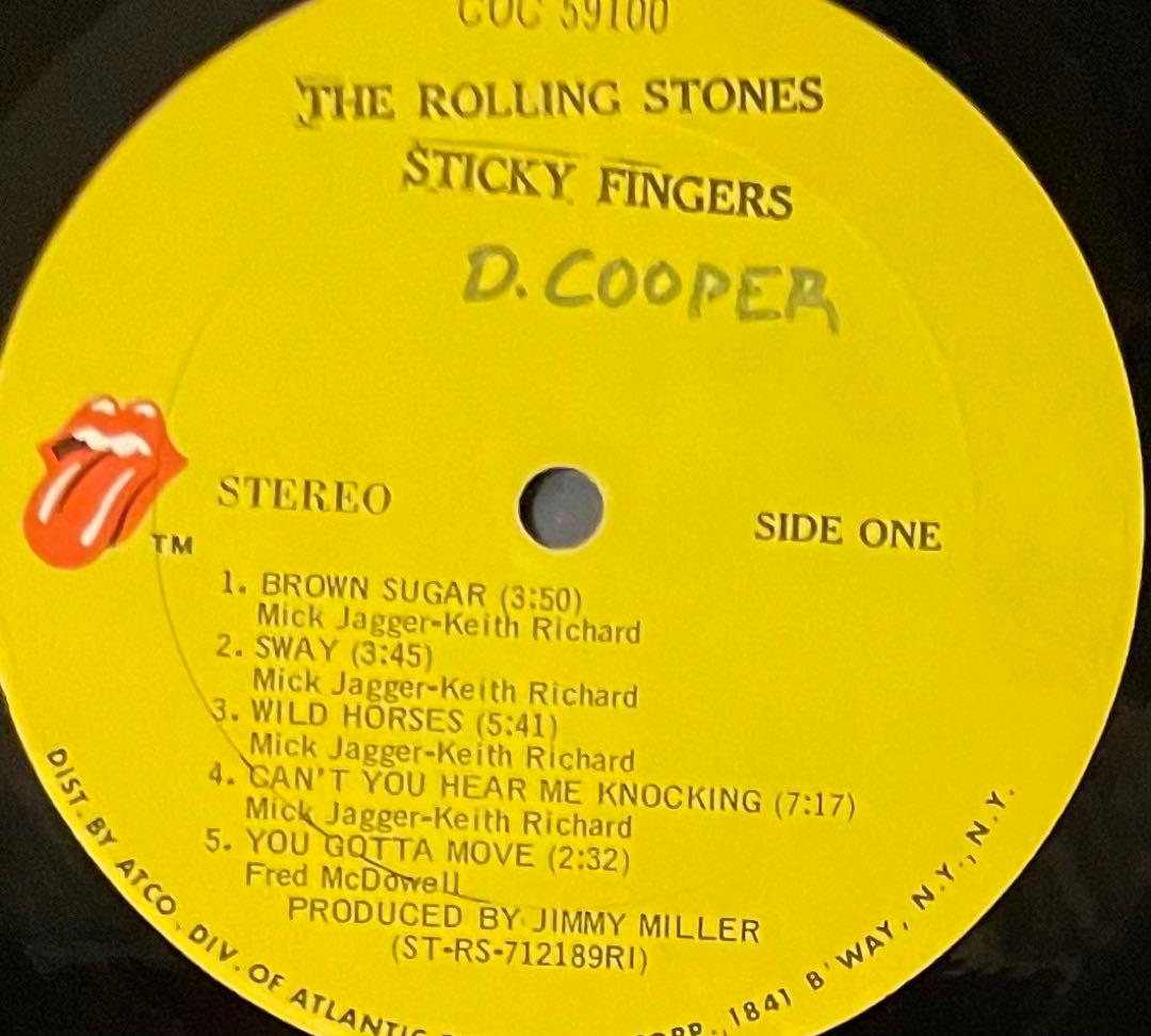 USオリBWAYラベル　 ローリング・ストーンズ　 スティッキー・フィンガーズ