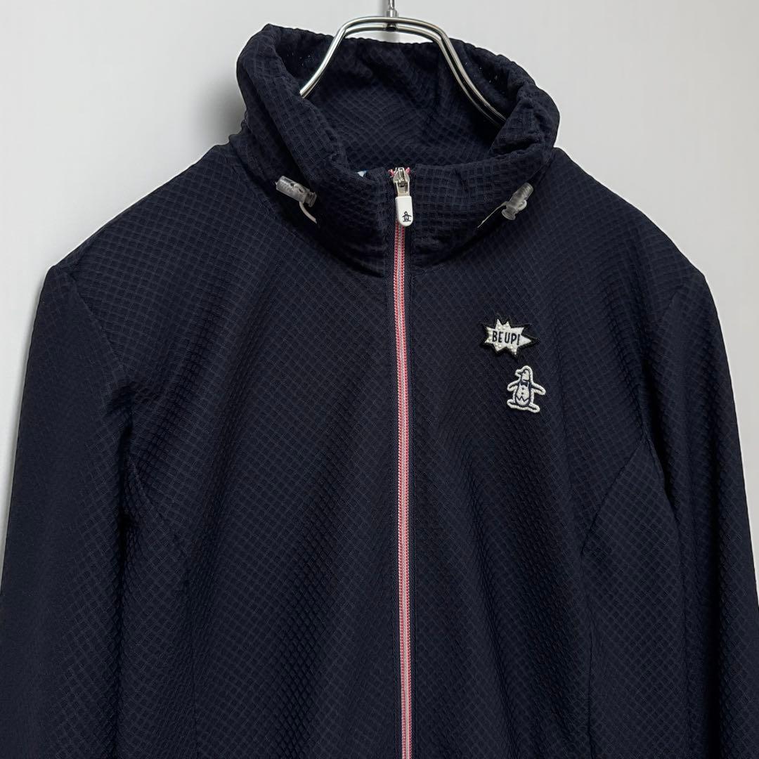 美品 LL マンシングウェア ジップブルゾン ジャケット ネイビー 春夏