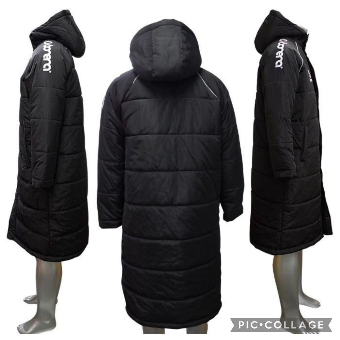 美品 ボネーラ XL 黒 中綿 ロングベンチコート 防寒 BC013 サッカー