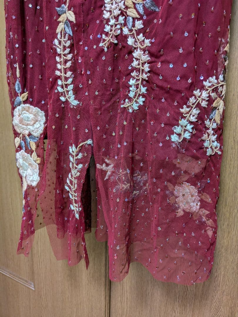 アンナモリナーニ　ブルマリン　定価100万コレクションドレス　イタリア製一点物