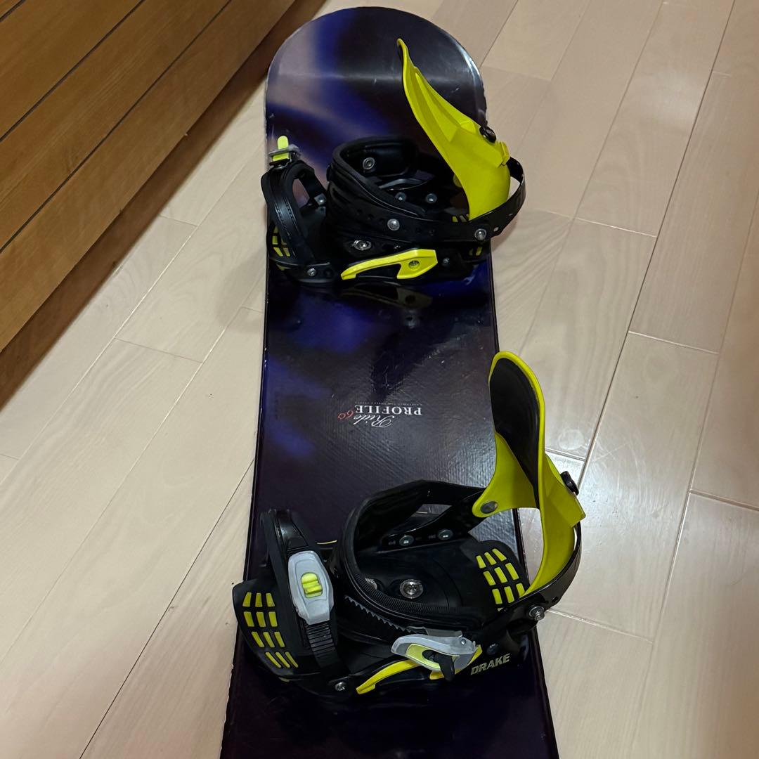 160cm 初心者Drake スノーボード 紫黒　ビンディング付き　2点セット