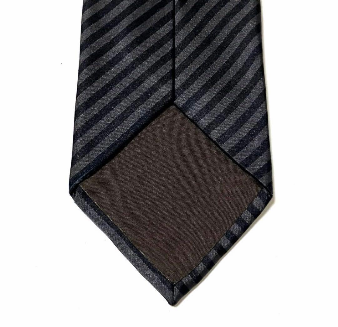 LOUIS VUITTON ルイヴィトン ネクタイ ストライプ ブラックLVロゴ