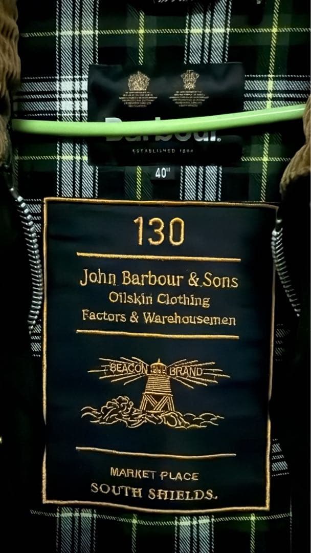 Barbour130周年記念モデルジャケット40オイルドジャケット