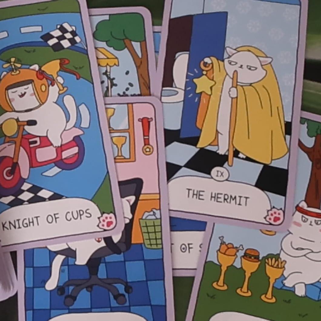 【正規品タロットカード】脱力感満載の可愛い猫たちが楽しくキュートなタロットデッキ