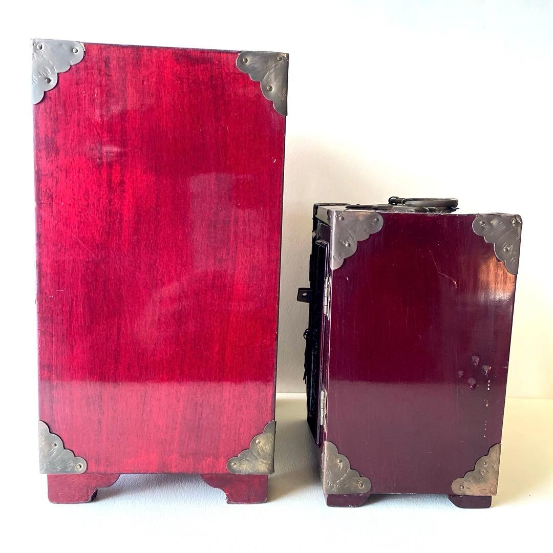 アンティーク　李朝家具 ジュエリーボックス　鍵付きアクセサリーケース　古美術