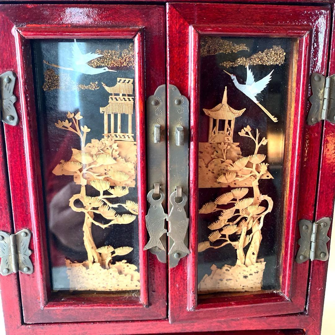 アンティーク　李朝家具 ジュエリーボックス　鍵付きアクセサリーケース　古美術