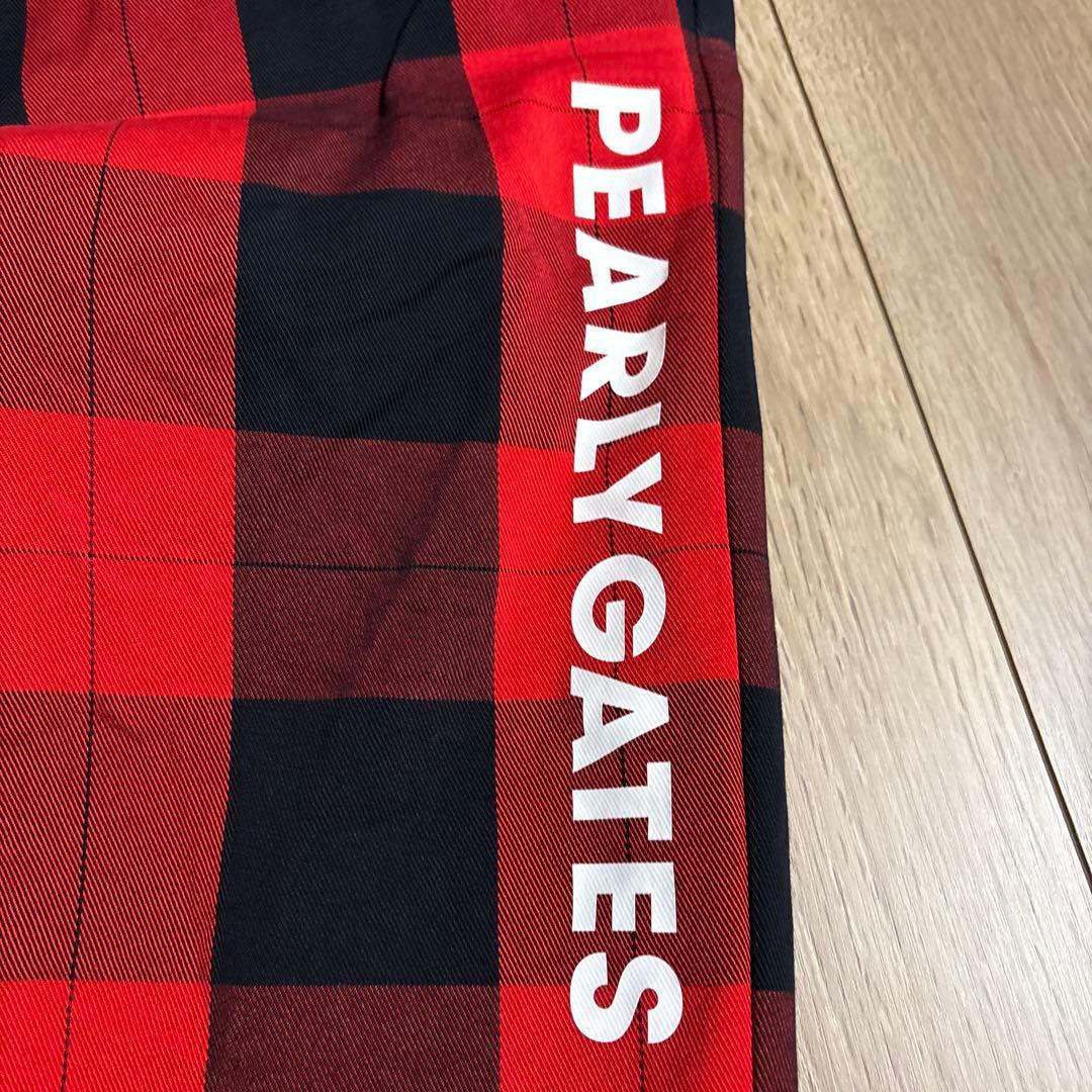 【美品】PEARLY GATES チェックパンツ レッド/ブラック