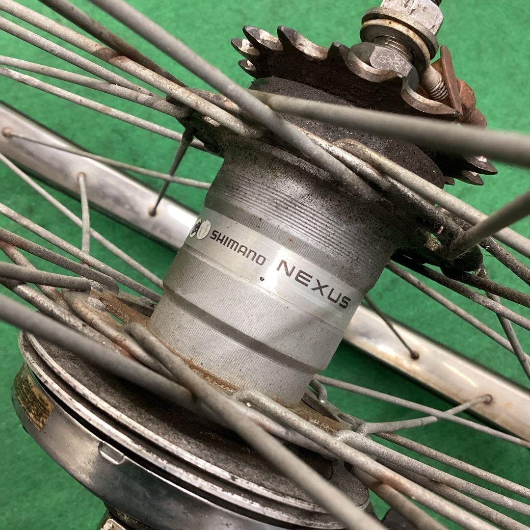 ステンレスリム　後輪　26x1-3/8 タイヤ付　内装3段　２６インチ　リア