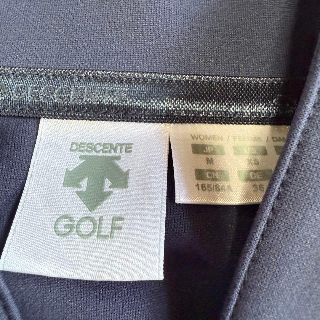 【デサントゴルフ】美品 ジップジャケット ロゴ ネイビー Mサイズ レディース