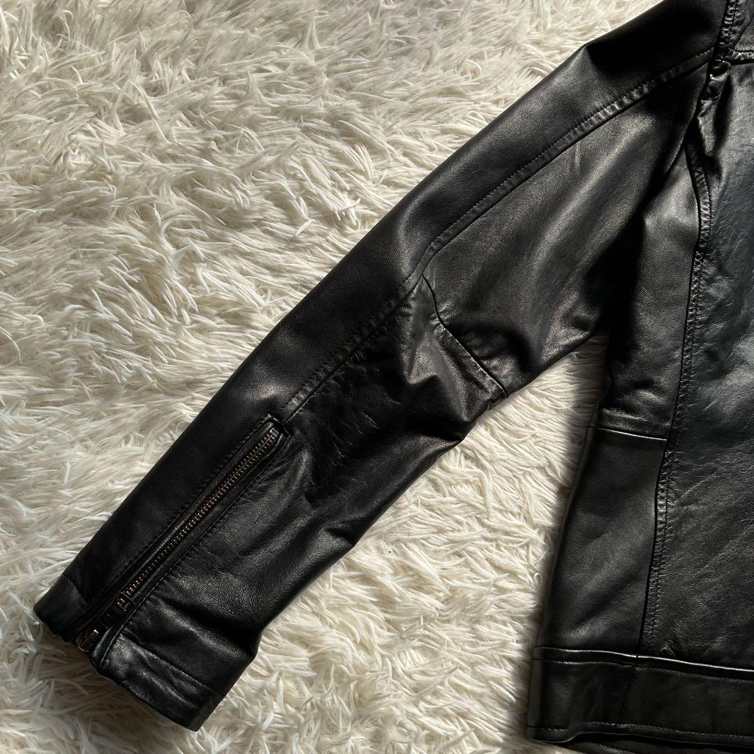 ライナー付✨ブラックレーベルクレストブリッジ　レザー　シングルライダース　M