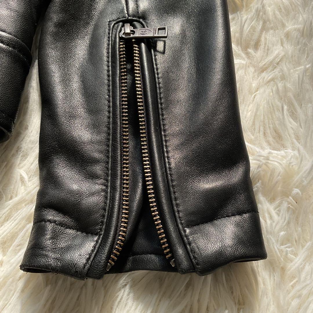 ライナー付✨ブラックレーベルクレストブリッジ　レザー　シングルライダース　M
