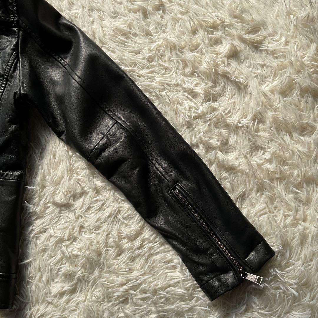 ライナー付✨ブラックレーベルクレストブリッジ　レザー　シングルライダース　M