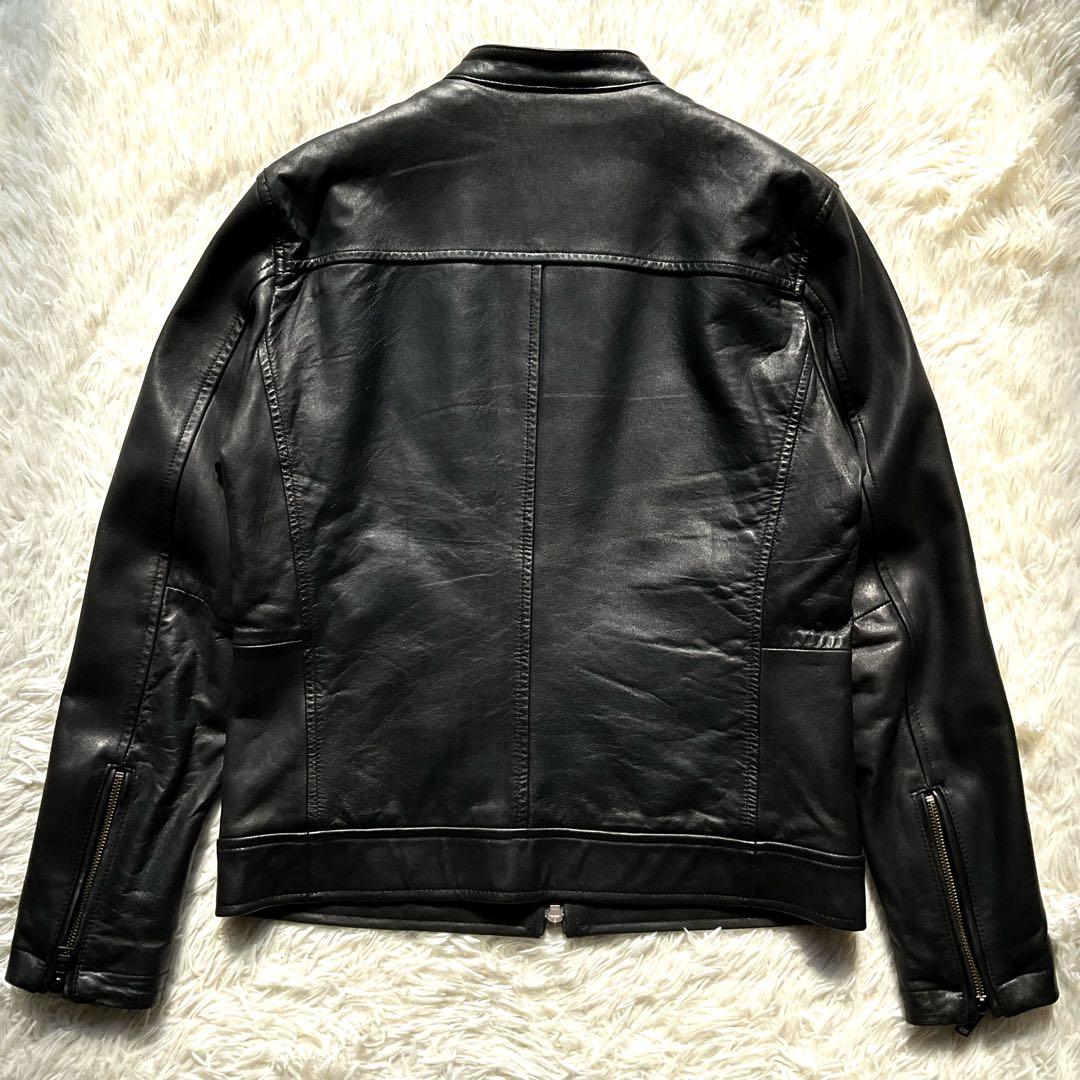 ライナー付✨ブラックレーベルクレストブリッジ　レザー　シングルライダース　M