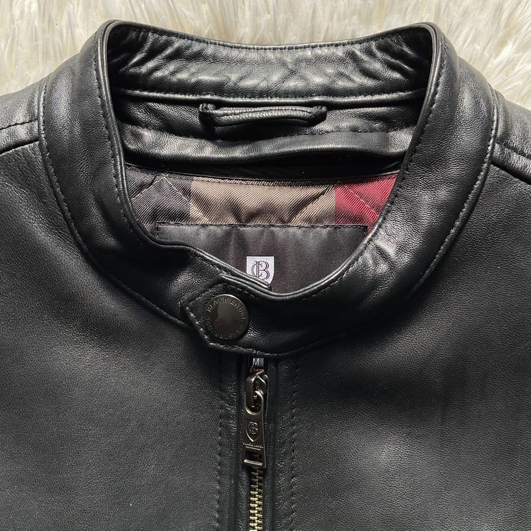 ライナー付✨ブラックレーベルクレストブリッジ　レザー　シングルライダース　M