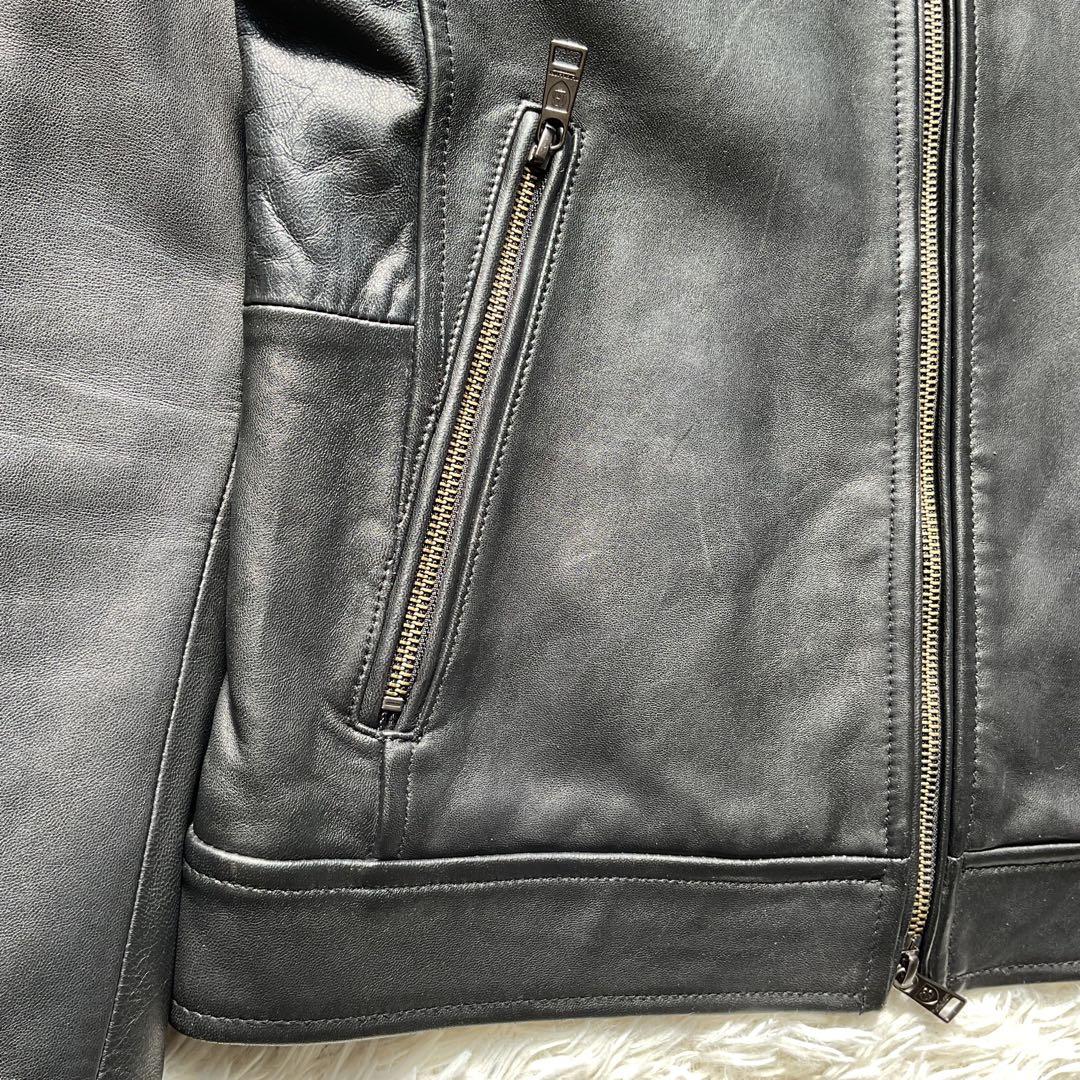 ライナー付✨ブラックレーベルクレストブリッジ　レザー　シングルライダース　M