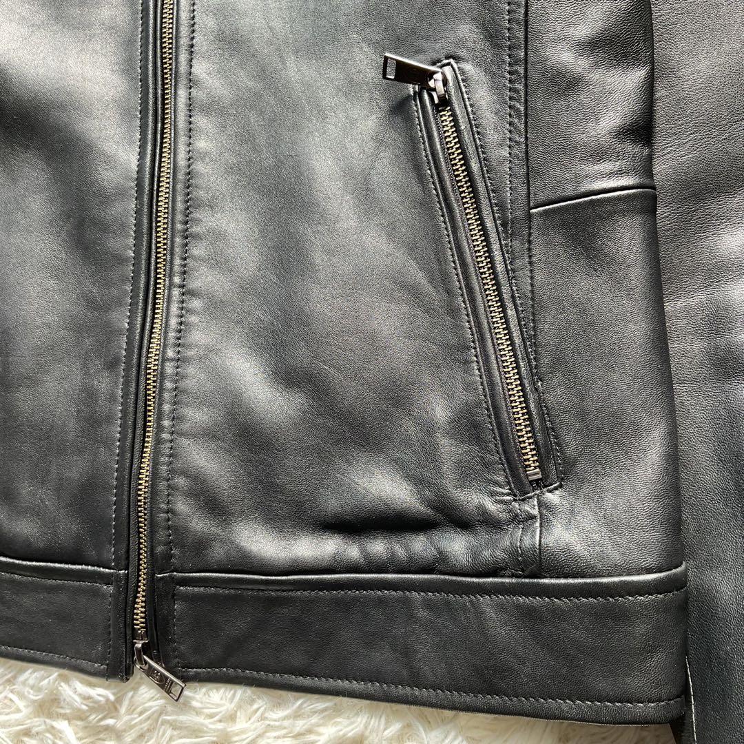 ライナー付✨ブラックレーベルクレストブリッジ　レザー　シングルライダース　M