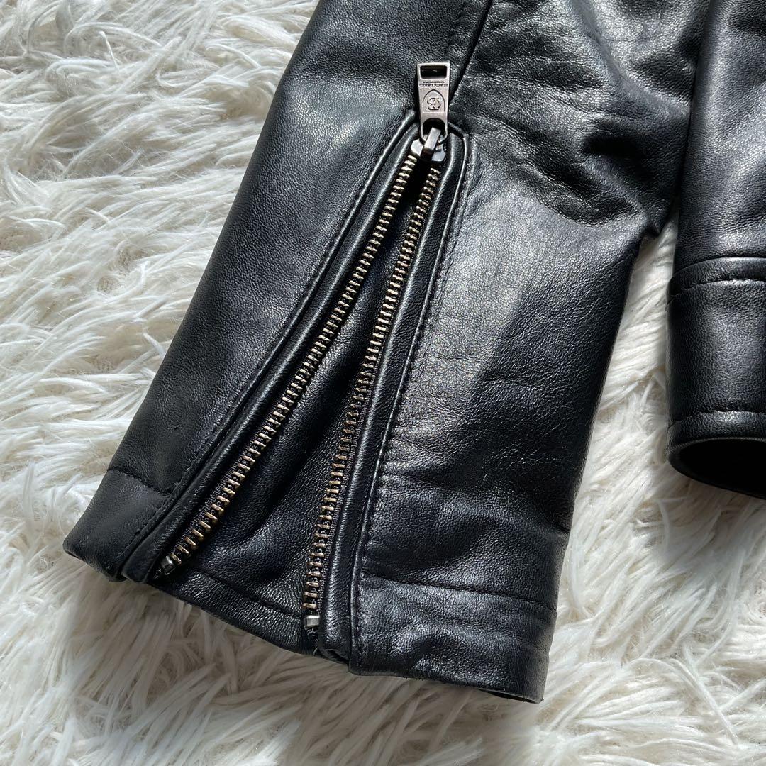 ライナー付✨ブラックレーベルクレストブリッジ　レザー　シングルライダース　M