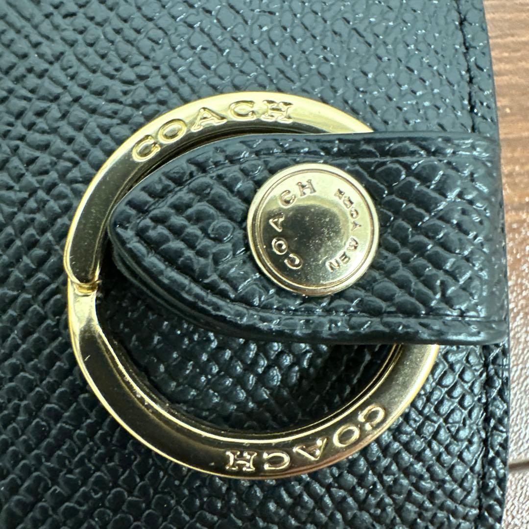 ★極美品★COACH 5連キーケース ブラック レザー 保存袋付き♪