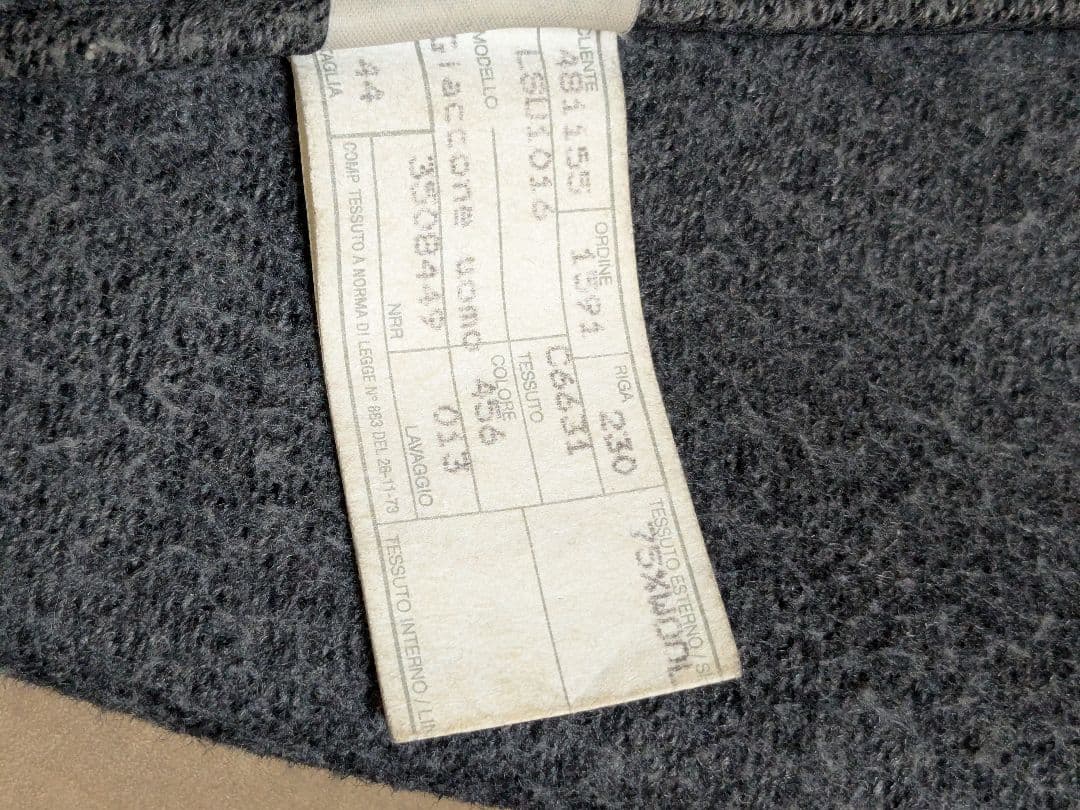 LEFT HAND massimo osti ウール混合ジャケット グレー