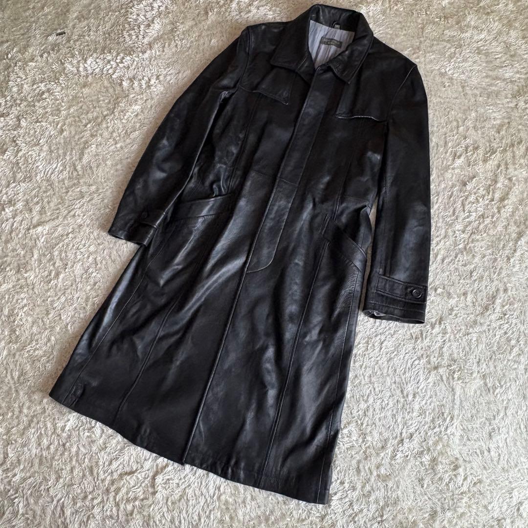 WINDARMOR ラムレザーコート LL トレンチコート ベルト 本革