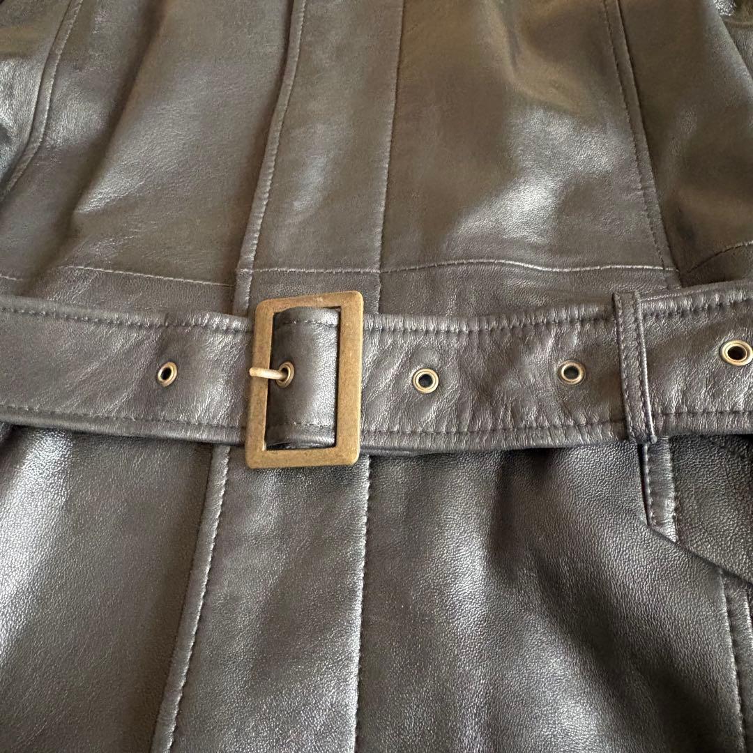 WINDARMOR ラムレザーコート LL トレンチコート ベルト 本革