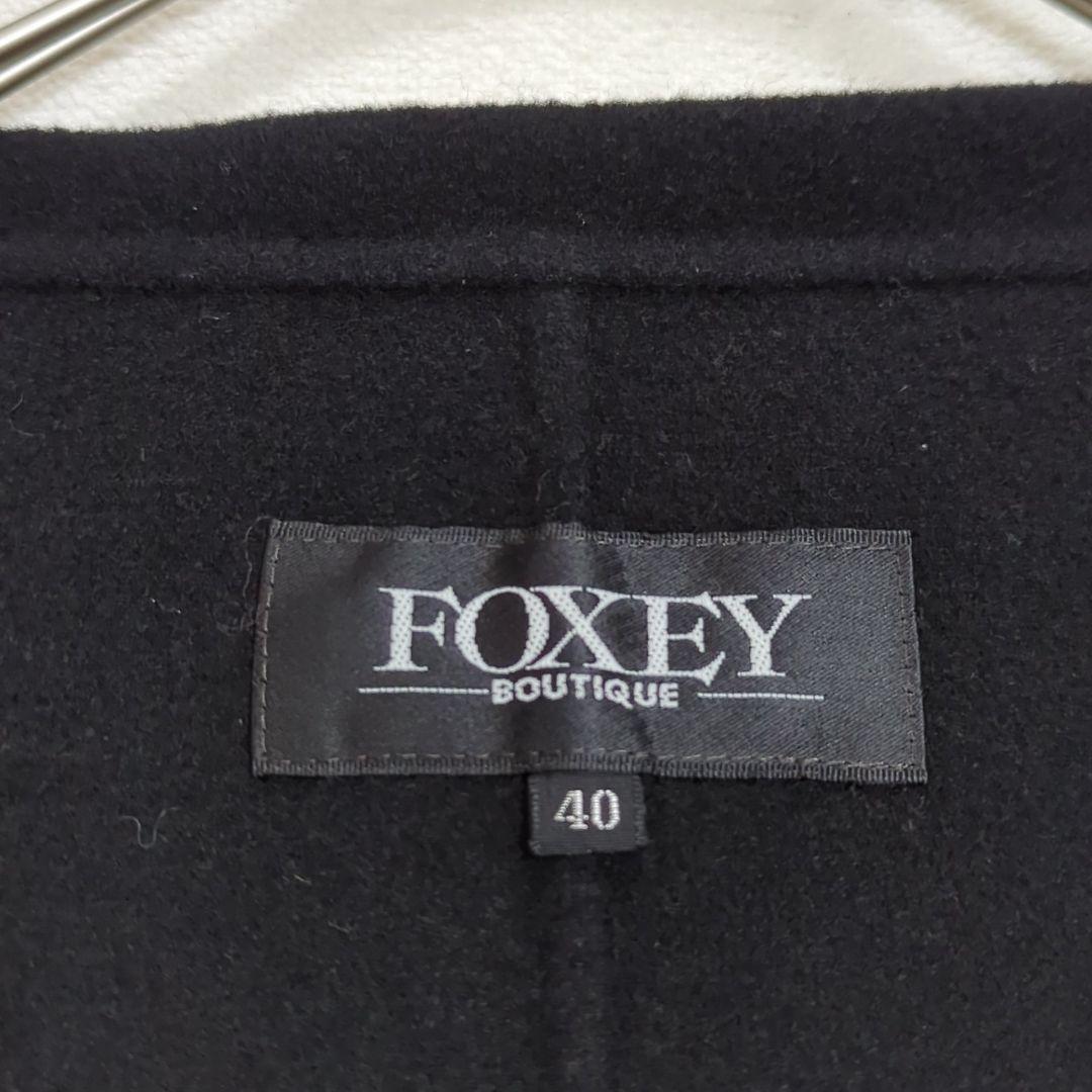 FOXEY 40 カシミヤ ダブルフェイス ショートコート ジャケット 黒