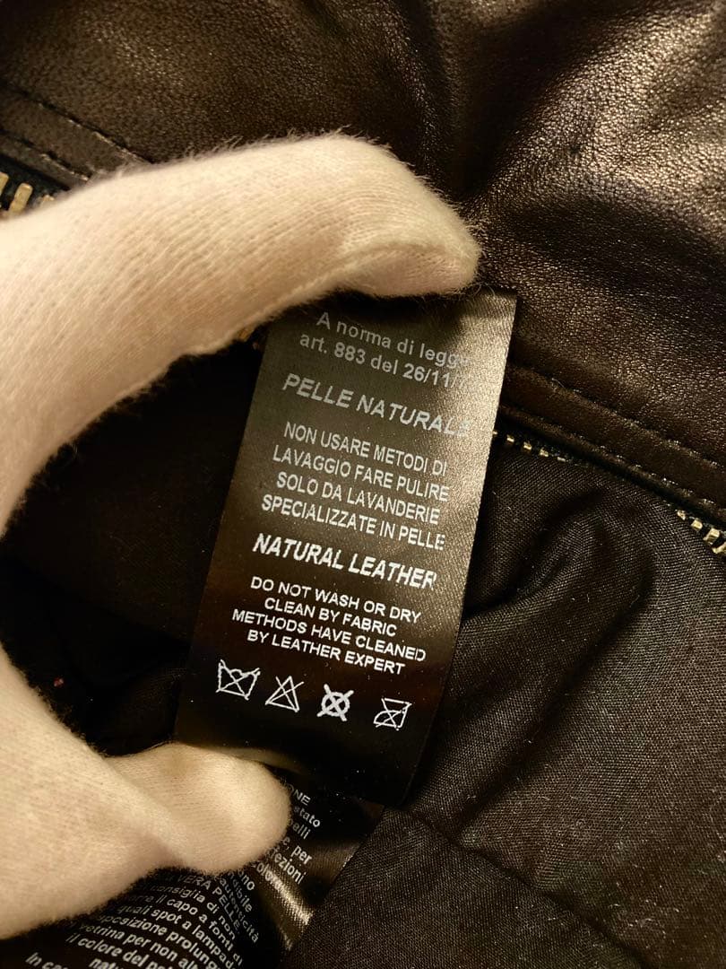 MASTERPIECE 本革ライダースジャケット 黒◇