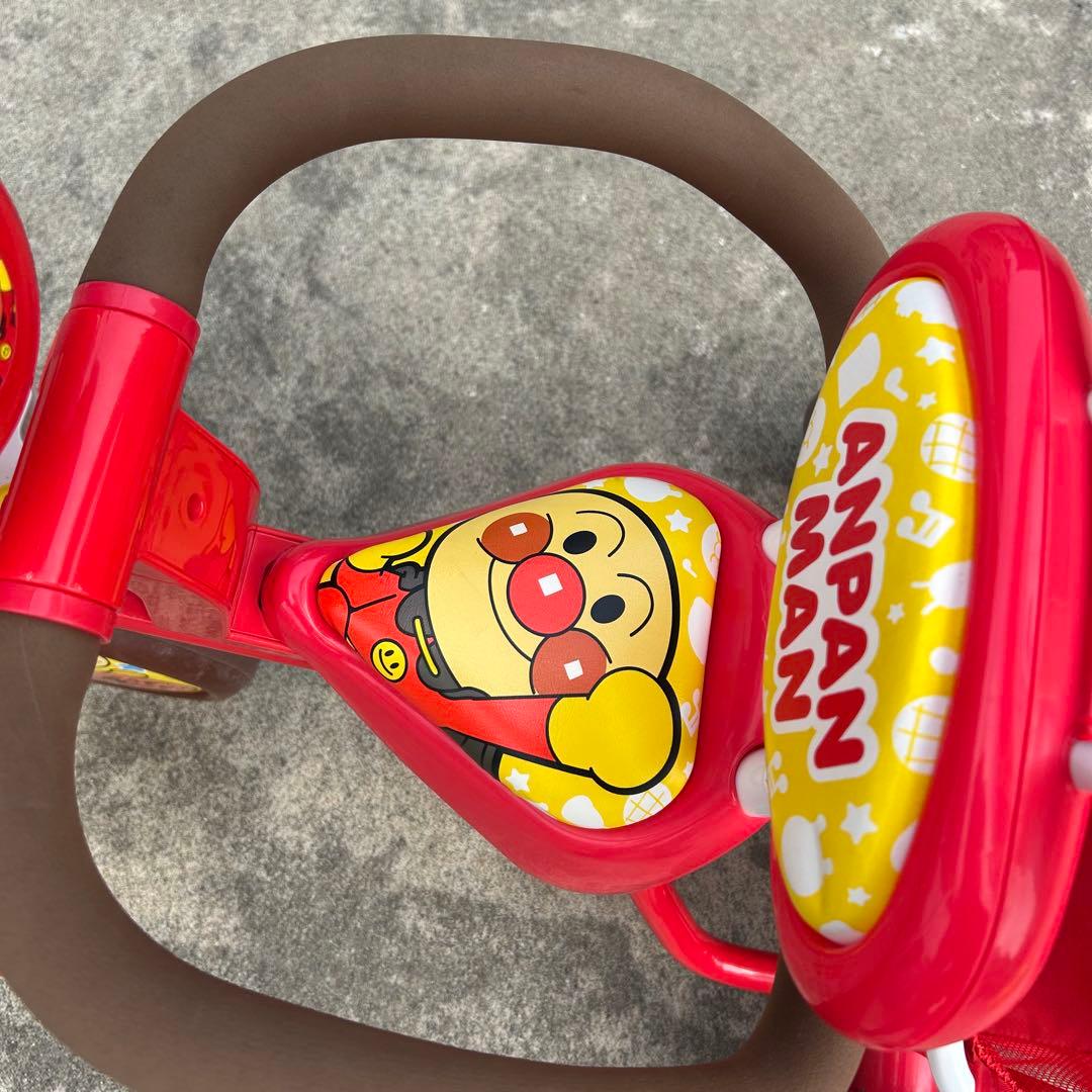 アンパンマン 三輪車 赤 手押し棒付き サンシェード付き 押し棒 子供用 キッズ