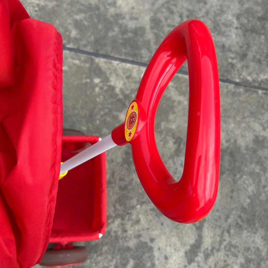 アンパンマン 三輪車 赤 手押し棒付き サンシェード付き 押し棒 子供用 キッズ