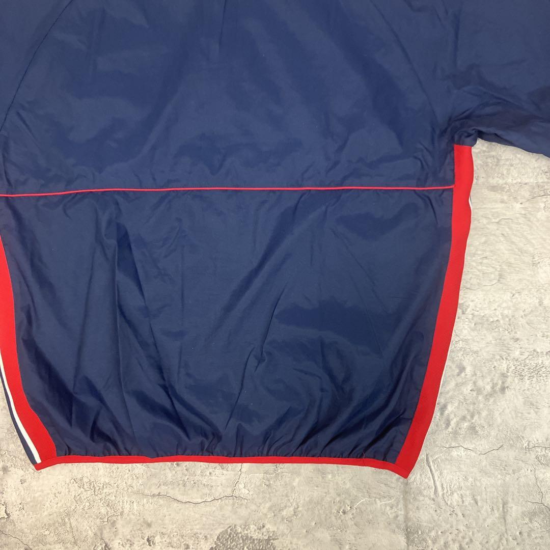 00s MLB ツインズ ハーフジップ ナイロンプルオーバー 古着 刺繍 紺 L