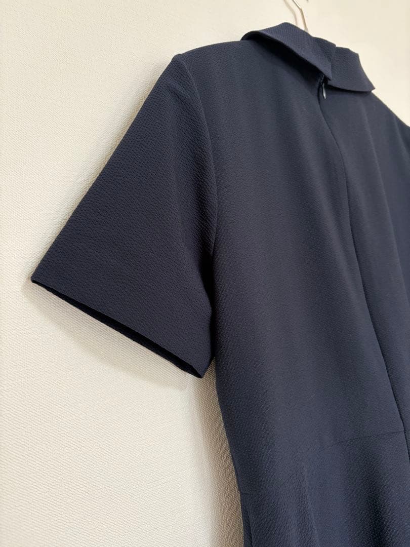 【美品】サッカーストレッチ襟付きワンピース　ブレンヘイム　エムプルミエ　mid