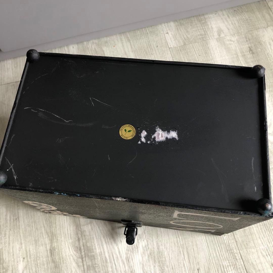 アンティーク調メタルトランク金属製収納ボックスビンテージ加工インテリア雑貨