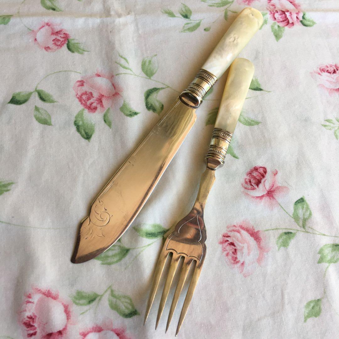 ★ アンティーク　ナイフ　& フォーク　★ カトラリー　バター　ビンテージ