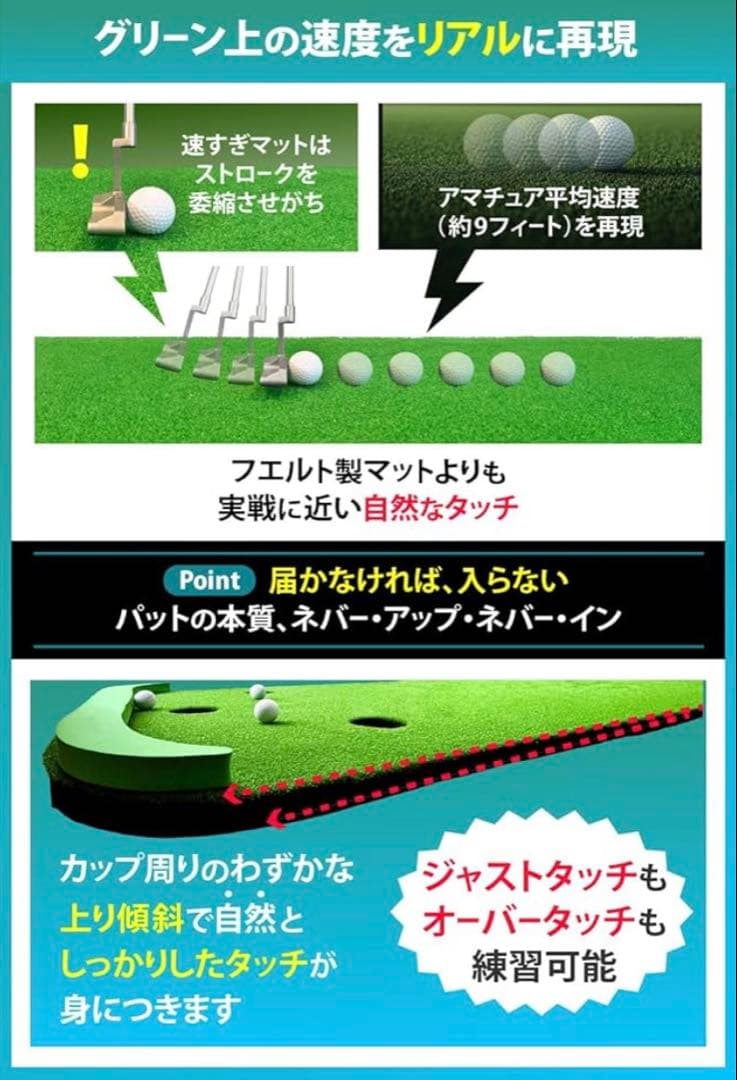 大きめパターマット 3ホール グリーン