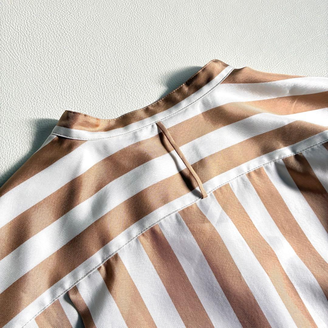 ◆美品◆BEIGE.◆5.3万◆ストライプシャツワンピース◆マキシ丈◆ L