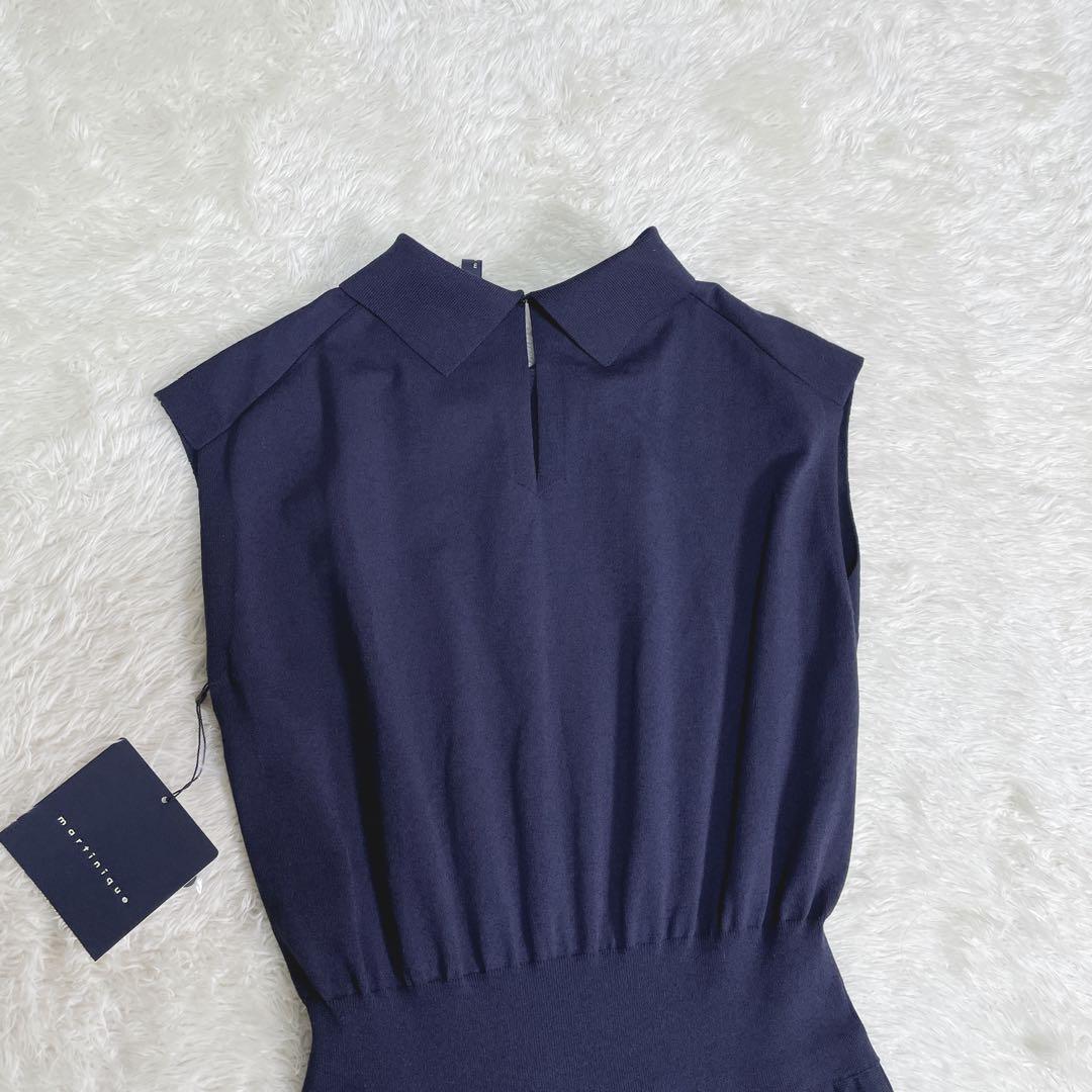 新品タグ付き　マルティニーク　ポロニットワンピース　ネイビー