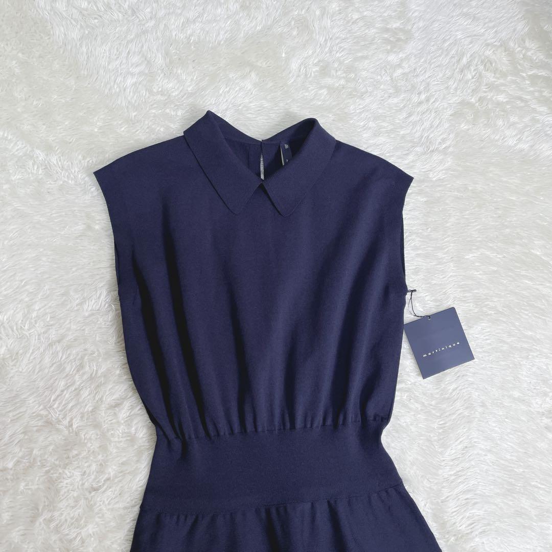 新品タグ付き　マルティニーク　ポロニットワンピース　ネイビー