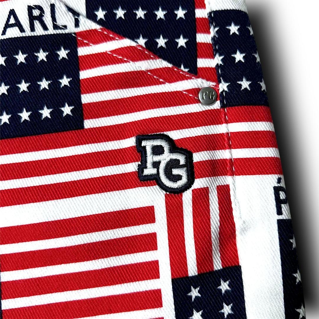 00 パーリーゲイツ 星条旗柄 パワフルストレッチ ロングパンツ 101