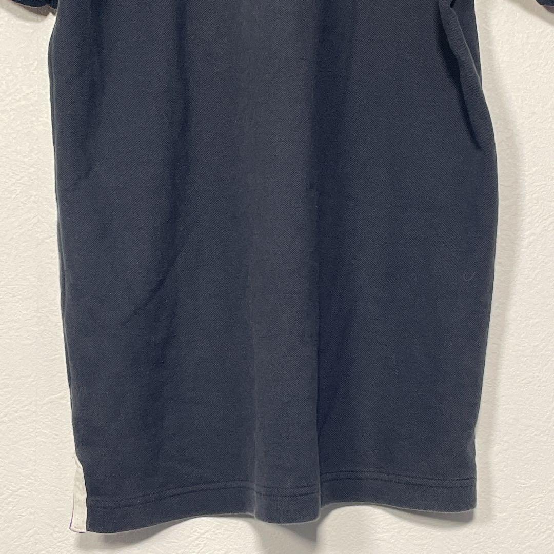 マークアンドロナ 鹿の子 スカルゴルフサイドスリットポロシャツ L 黒 日本製