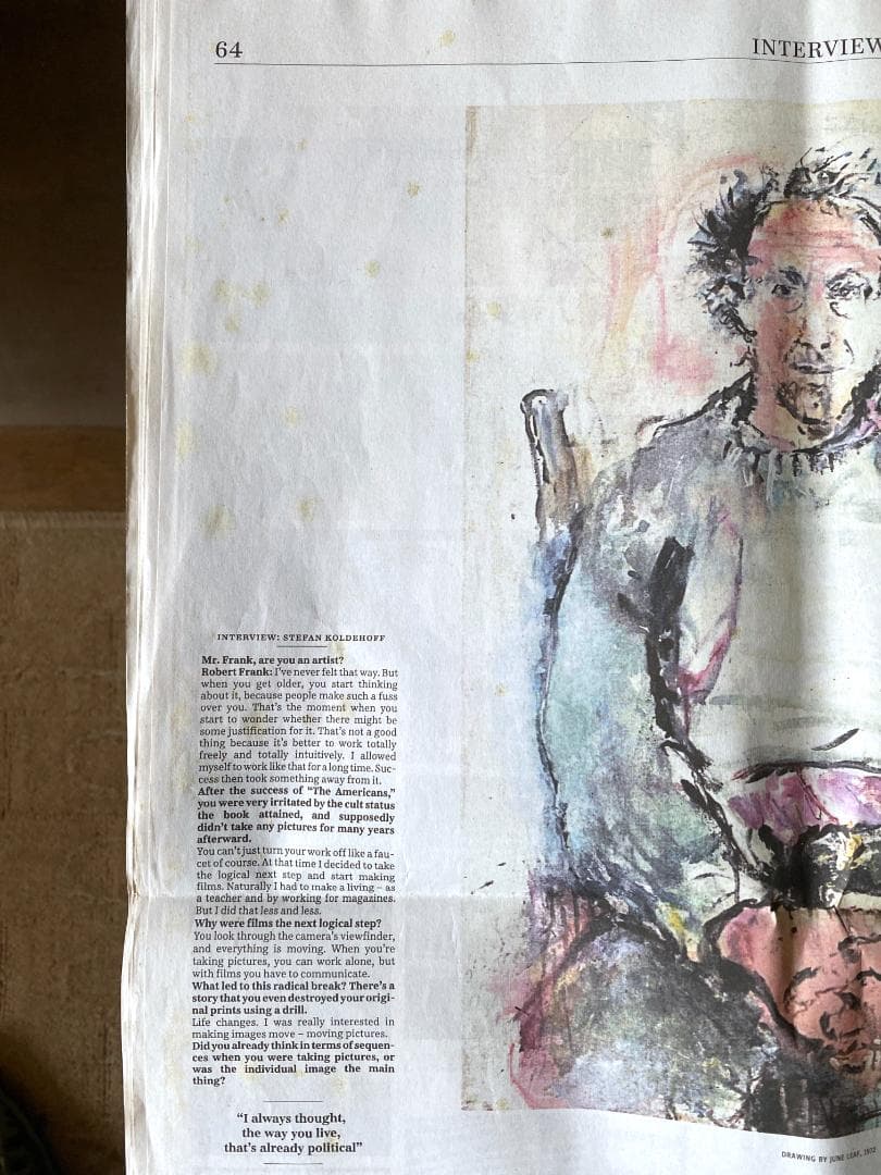 ロバート・フランク展覧会カタログ（新聞紙形式）　日本語版と英語版2種