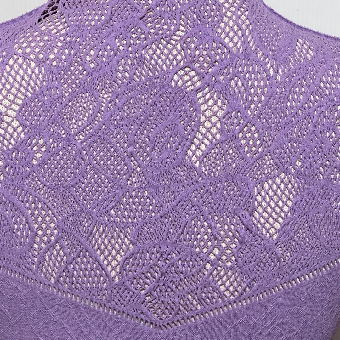 チャコット　ノーソーイングニット　　タートル　パープル　伸縮性あり