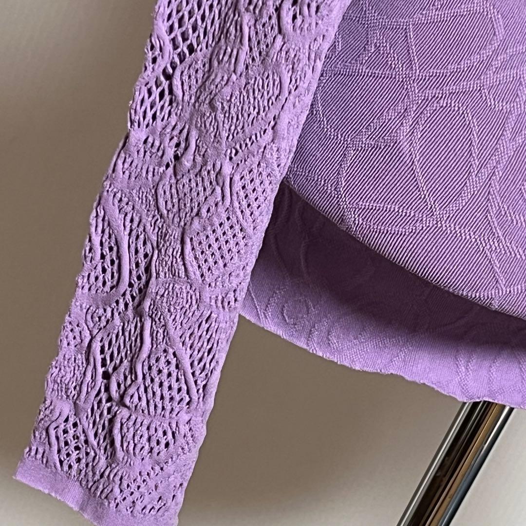 チャコット　ノーソーイングニット　　タートル　パープル　伸縮性あり
