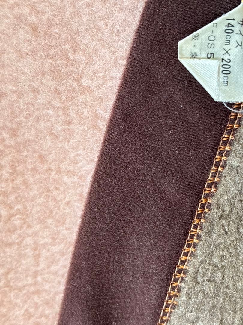 カシミヤ混毛布　ベージュブランケット