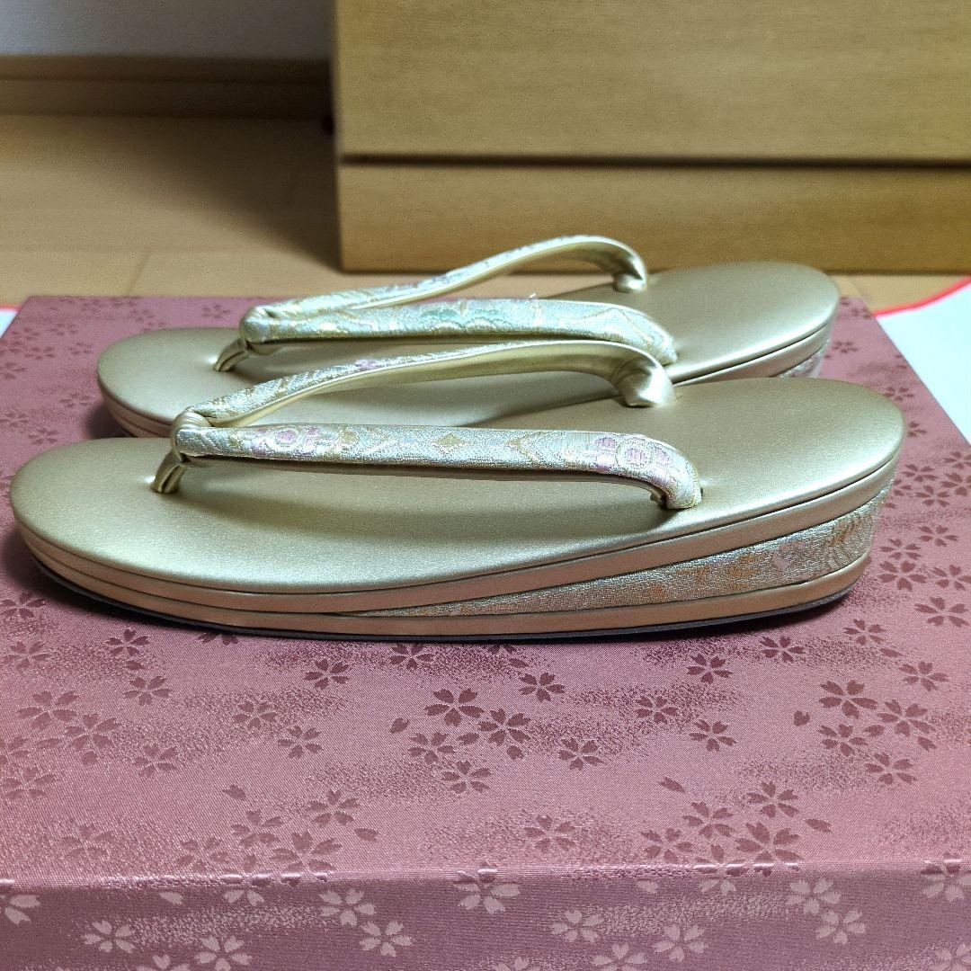 フォーマル　草履　バッグセット　松彩　金　和装小物　本革　正絹