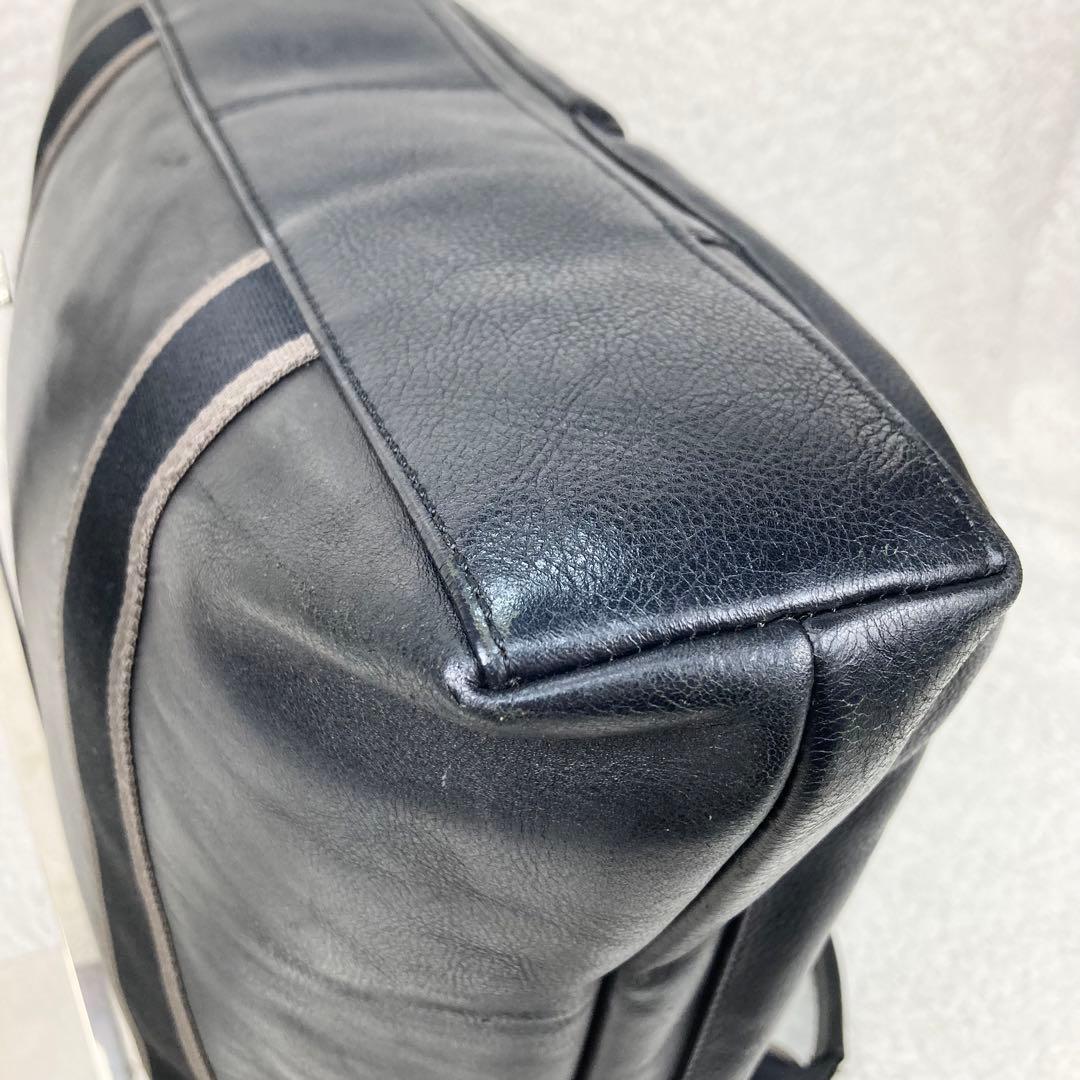 美品 コーチ 2way トートバッグ ヘリテージ レザー A4収納 ブラック 黒